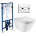 Комплект : инсталяция ROCA PRO +  кнопка +  GAP Clean Rim+сиденье твердое slow-closing (A34H47C000+89009000K +890096001)