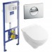 Комплект O.Novo Direct Flush 5660HR01 Безободковый унитаз подвесной с сиденьем soft closing+инсталяция 92246100  ViConnect + ViConnect Е200 Клавиша белая 92249068