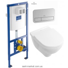Комплект O.NOVO 5688H101 унитаз подвесной с сиденьем soft closing+инсталяция 92246100  ViConnect + ViConnect Е200 Клавиша хром 92249061