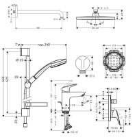 Набор для комплектации душа  HANSGROHE Logis, 71405111