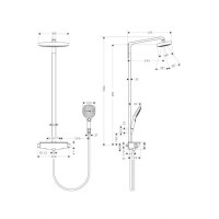 Набор для комплектации душа HANSGROHE Raindance Select E Air 2jet 300 Showerpipe Душевая система с термостатом, белый/хром ( 27128400 )