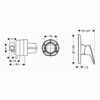 Набор гигиенического душа со смесителем скрытого монтажа HANSGROHE Logis, 3A151218