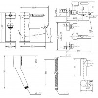 Набор смесителей для ванны без штанги GENEBRE Tau  (03TA1-bath)
