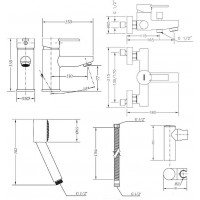Набор смесителей для ванны без штанги GENEBRE Tau2 (03TA2-bath)