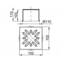 Надставка STYRON STY-505-100 с решёткой из нержавеющей стали 100х100 мм