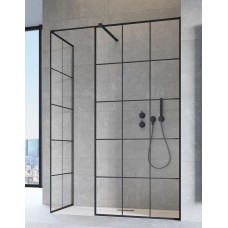 Перегородка для душа RADAWAY Walk-in Modo New Black III Factory, прозрачная, безопасное стекло, 389054-54-55