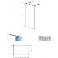 Перегородка для душа RADAWAY Walk-in Modo New I (120), прозрачная, безопасное стекло, 388124-01-01