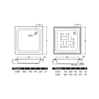 Поддон Blb EUROPE 80x80 квадратный