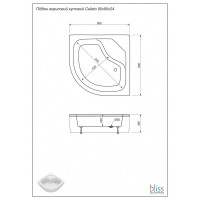 Поддон на каркасе акриловый полукруглый Bliss Calisto 90х90x24 + ножки + панель