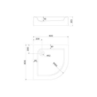 Поддон STANDARD PLUS 80х80 с интегрированой панелью XBN1480