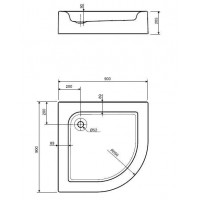Поддон STANDARD PLUS 90х90 с интегрированой панелью XBN1490