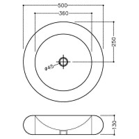 Раковина  Jaquar Fusion 50x50 см, круглая, FSS-WHT-29901