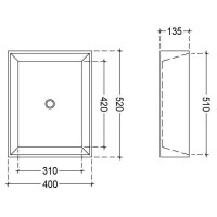 Раковина  Jaquar JDS 51x40 см, прямоугольная, JDS-WHT-25907N