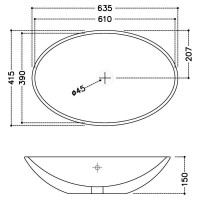 Раковина  Jaquar JDS 63,5x41,5 см, овальная, JDS-WHT-25901