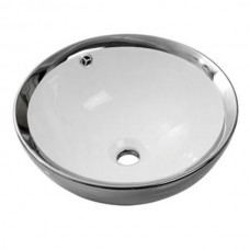 Раковина накладная Newarc Newart countertop d-42 см бело-серебряная 5010CR-W