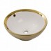 Раковина накладная Newarc Newart countertop d-42 см бело-золотая 5010G-W