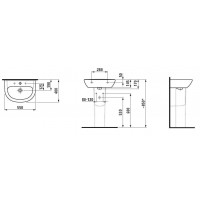 Раковина подвесная Laufen PRO C 55x40 см, с отверстием