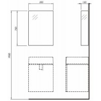 ШКАФЧИК С ЗЕРКАЛОМ Kolo TWINS  50 СМ ( 88454000 )
