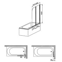 Шторы для ванны Aquaform LUGANO 2  170-07001M