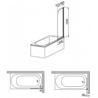 Шторы для ванны Aquaform MODERN 1  170-06951P