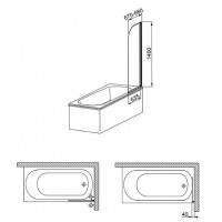 Шторы для ванны Aquaform MODERN 1  170-06954P