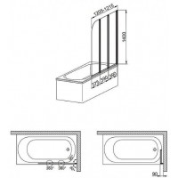 Шторы для ванны Aquaform MODERN 3  170-06953P
