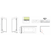 Шторка для ванны RADAWAY Arta PNJ 70,  210101-01L/R