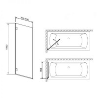Шторка для ванны RADAWAY Carena PNJ 70,  202101-101L/R