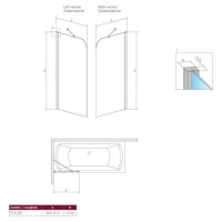 Шторка для ванны RADAWAY Torrenta PNJ 80,  201101-101N L/R