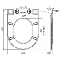 Сиденье для унитаза Ravak Uni Chrome, дюропласт, микролифт, с креплением Slim, X01550