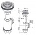 Сифон Alcaplast A446-DN50/40 для мойки с нержавеющей решёткой d115