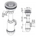 Сифон Alcaplast A446P-DN50/40 для мойки с нержавеющей решёткой d115