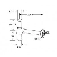 Сифон бутылочный для раковины KLUDI G1 1/4 1010505-00