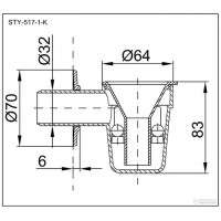 Сифон STYRON STY-517-1 для бойлера сдвоенным шариковым гидрозатвором белая