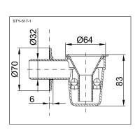 Сифон STYRON STY-517-1-K для бойлера с двоенным шариковым гидрозатвором хромированная