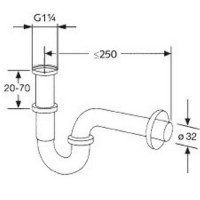 Сифон трубный для раковины KLUDI  G1 1/4 1025005-00