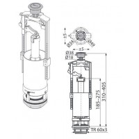 Сливной механизм Alcaplast A2000-CHROM со стоп- кнопкой