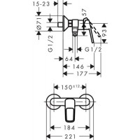 Смеситель для душа однорычажный Hansgrohe Logis Loop 71247000