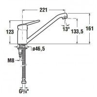 Смеситель для мойки JIKA LYRA PLUS 351281, хром