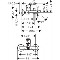 Смеситель для ванны Hansgrohe Logis Loop, однорычажный, 71413000