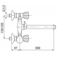 Смеситель Ferro Standart  BSTC 11A с душевым гарнитуром