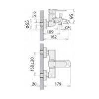 Смеситель Welle Kate для ванны и душа CB23177D