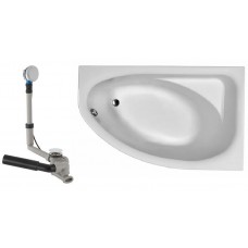 SPRING ванна 160x100 асимметричная правая в комплекте с сифоном Geberit 150.520.21.1, с ножками