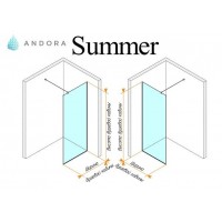 Стенка для душа Andora Summer WALK-IN 1000*2000 мм, бронзовая, безопасное стекло ANWBR100200