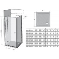 Стенка для душевой кабинки Ravak SMARTLINE SMPS - 100 R Transparent, фурнитура хром, безопасное стекло