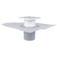 Трап STYRON STY-600-112-52 с вертикальным выпуском, с надставкой и решеткой из нержавеющей стали 150х150,  ø50/110 мм