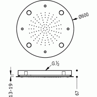 Тропический душ TRES INOX с подсветкой 299.958.01 хром