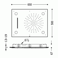 Тропический душ TRES INOX с подсветкой 299.972.01 хром