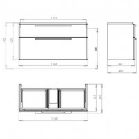 Тумба для раковины Kolo TRAFFIC 116,8x62,5 см, белый глянец