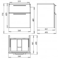 Тумба для раковины Kolo TRAFFIC 56,8x62,5 см, белый глянец